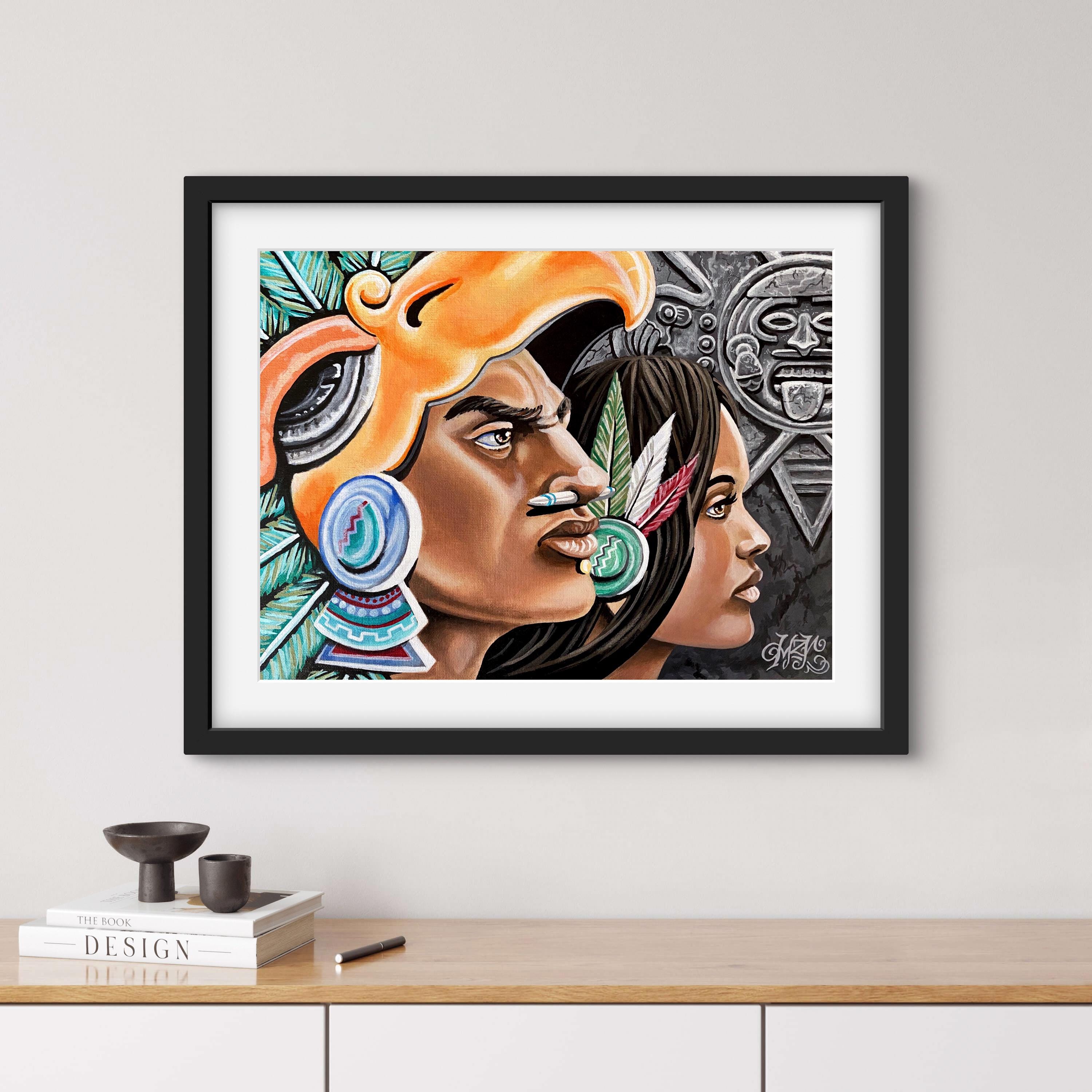 Aztec King and Queen Art Print – Mesoamerican Culture Poster - Etsy