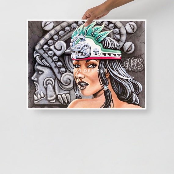 Aztec Warrior And Princess Poster