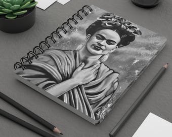 Frida Portrait Spiral Notebook – Artistic Journal, Chicana Art
