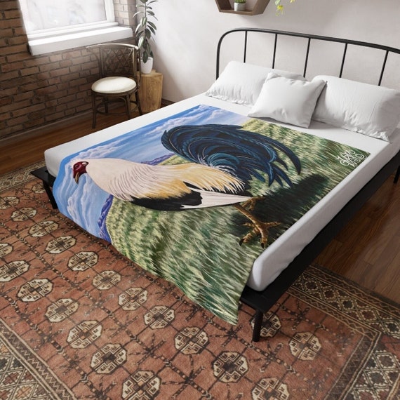 Throw Blanket Farmhouse Rooster Art Bird Lover Gift Cozy Blanket Bed Throw Soft Blanket Comfy Blanket Sofa Blanket Couch Throw Etsy