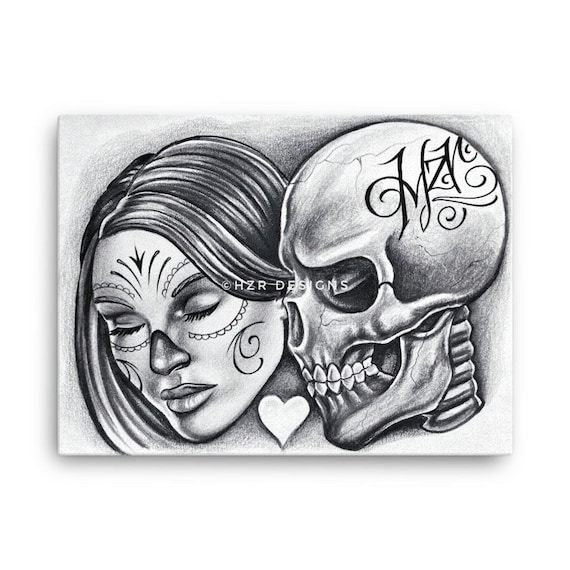 Canvas Print Chicano Art Prison Art Dia De Los Muertos Art