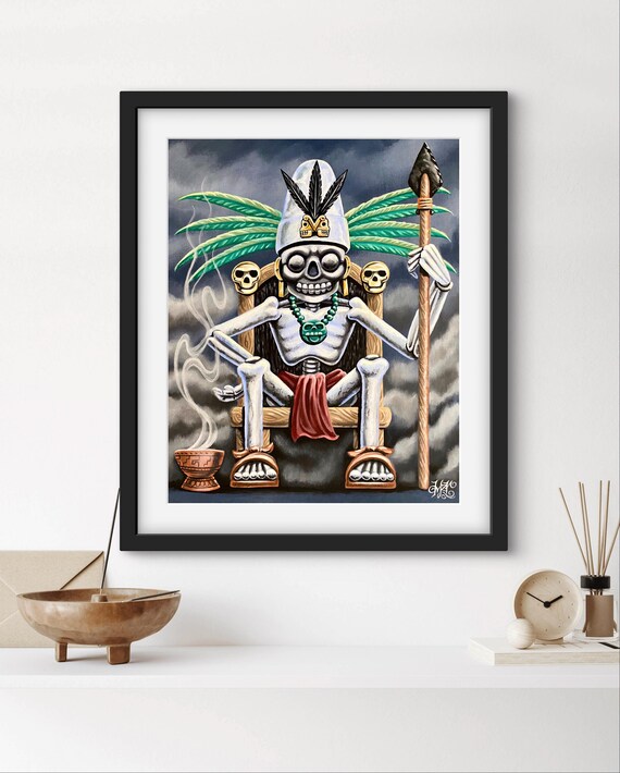 Itzcoehua, Fischietto della orte azteco in ossidiana nera autentico