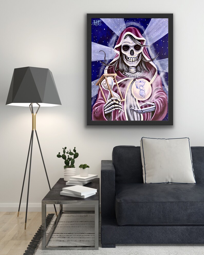 Santa Muerte Art Print Santisima Muerte Santa Muerte Wall Etsy