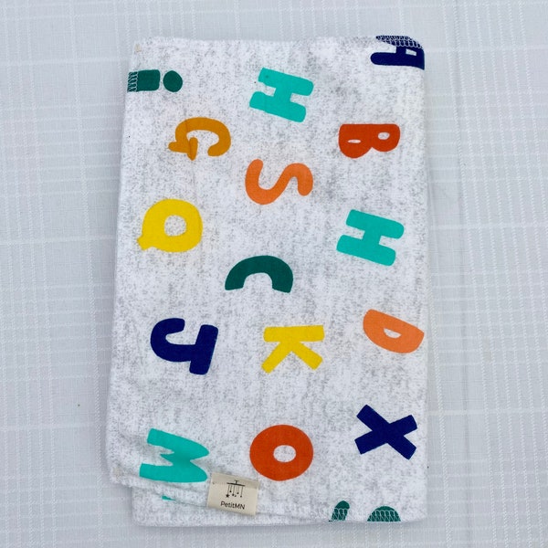 Baby Flannel Large Burp Cloth | Heathered Letters