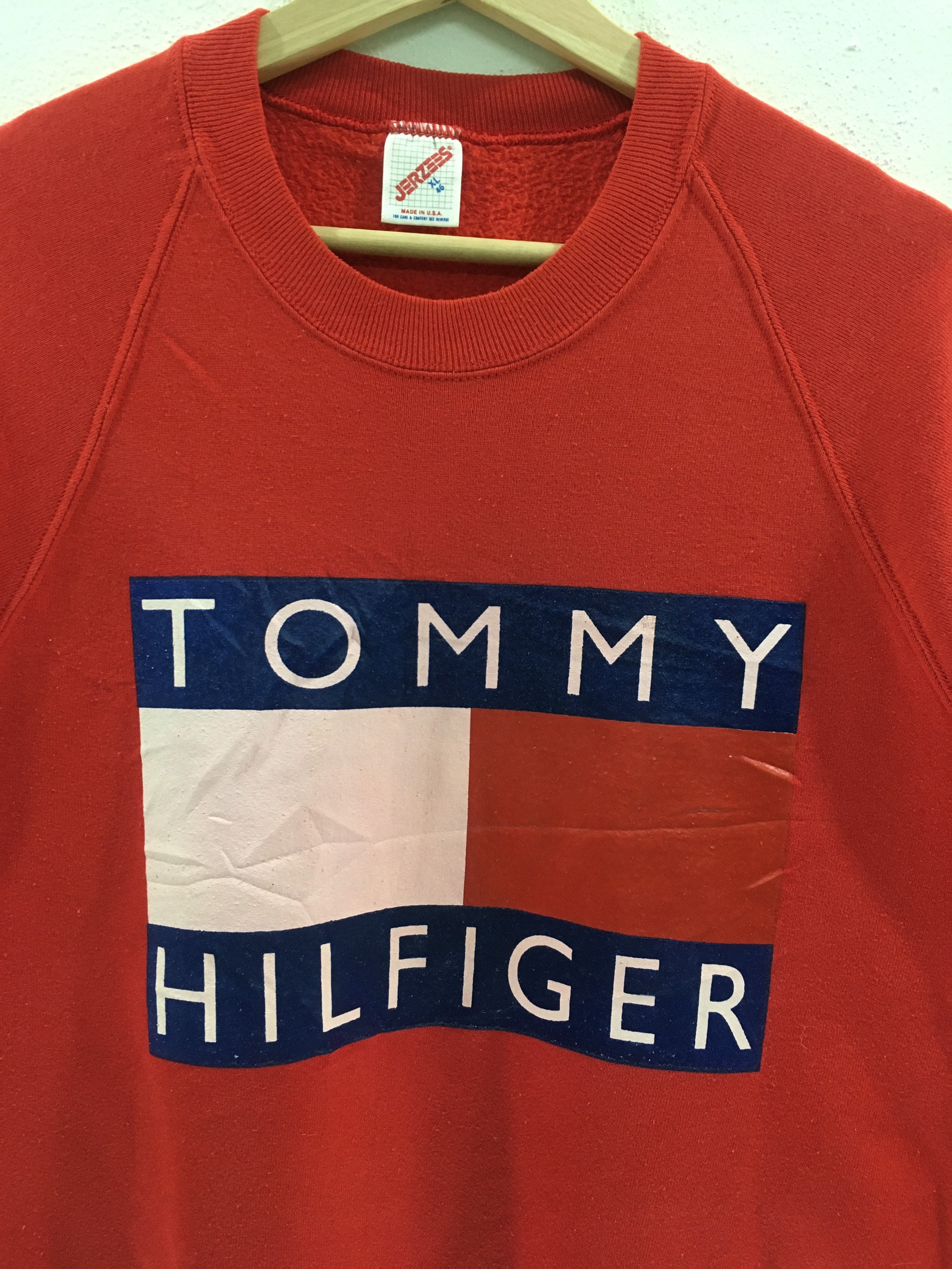 Vintage TOMMY HILFIGER Big Box Logo Sweatshirt 90s Tommy | Etsy