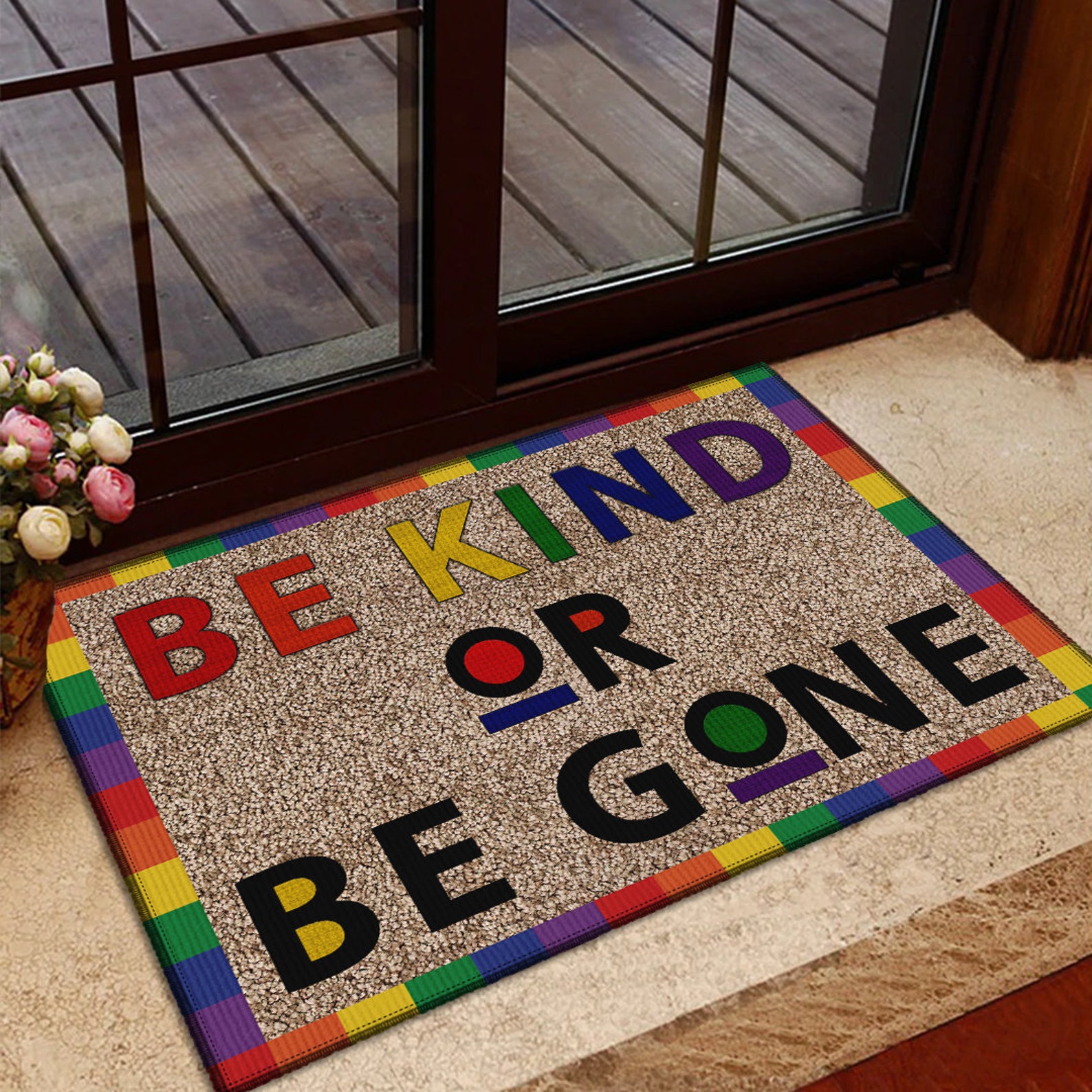 Be Kind or Be Gone Doormat Kindness Doormat Quote Doormat Etsy