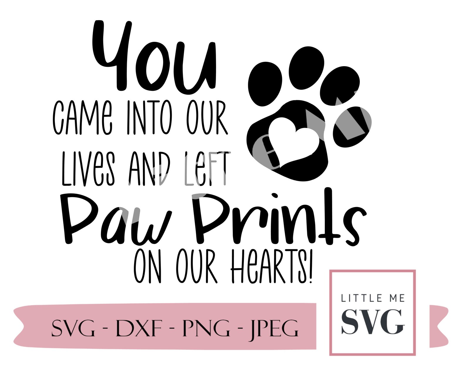 Dog Memorial Svg, Pet Loss Paw Prints and Heart Svg, Svg Cut Files for ...
