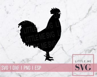 Gallo svg, silueta de pájaro svg, archivo de corte de animales de granja para manualidades, scrapbooking, tablones de anuncios para niños