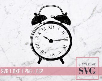 Alarm Clock SVG, svg cut file, vintage clock svg, roman numeral, clock clip art,