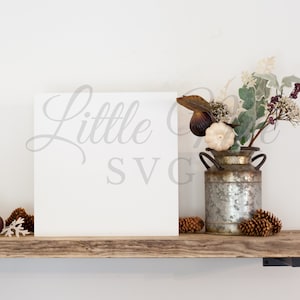 Fall Wood Sign Mockup: 12x12 Shelf Display (Digital Download)
