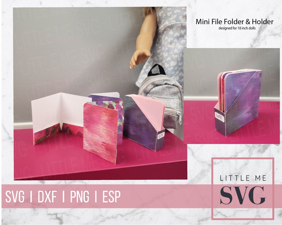 Mini File Folders and Folder Box for 18 Inch Dolls, DIY Cut Template