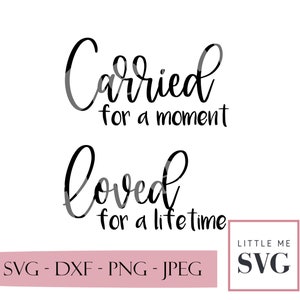 乳児の死の SVG、赤ちゃんの死のデジタルカットファイル、メモリアル SVG、一瞬だけ抱かれ、一生愛される、シルエット、クリカット