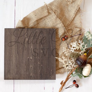 Fall Wood Sign Mock up,  12 x 12&quot; Unframed Wood Sign Mock up, Fall Styled Mock up, Shelf Display Stock Photography
