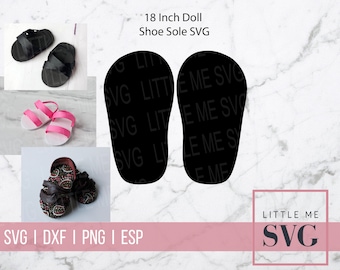 SVG for 18 inch dolls shoe soles, DIY cut template, cut on Silhoutte or Cricut, svg cutting file for cricut create your own unique doll shoe