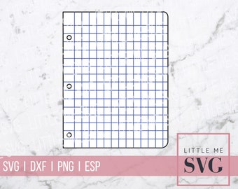 Back to School Mini Graph Paper for 18 inch dolls, svg cut template, miniature office supplies for dolls, svg cutting file for cricut