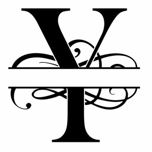 May include: Black and white split monogram initial letter Y with decorative flourishes.  .SVG .PNG .JPEG DOWNLOAD