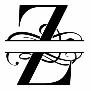 May include: Black and white split monogram initial letter Z with decorative flourishes.  .SVG .PNG .JPEG DOWNLOAD.