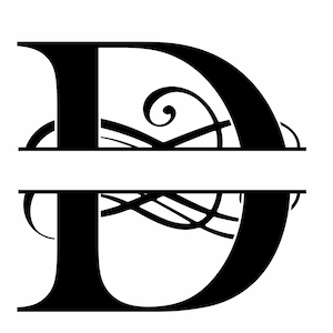 Estêncil da letra D, SVG, PNG, letras de acento JPEG, uso para sinais de boas-vindas, decalques, monogramas de casamento, etc. Compatível com Cricut