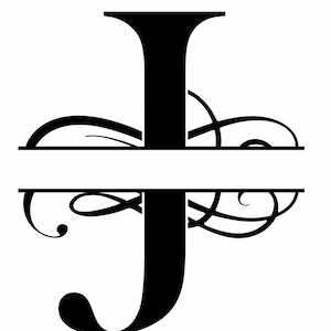 Letter J Stencil, SVG, PNG, JPEG Accent Letters, Gebruik voor welkomstborden, stickers, bruiloft monogrammen etc. Cricut Compatible