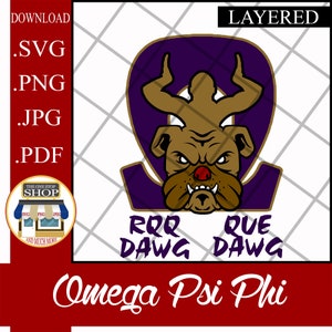 Omega Psi Phi Fraternity Incorporated Que Dog (easy use LAYERED) CutFile SVG PNG jpg pdf Cricut Silhouette Sublimation Compatible