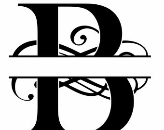 B Letter Split Name Monogram Svg Alphabet Split (Download Now) - Etsy