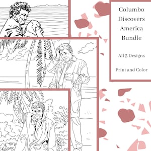 Columbo Day Coloring Page Bundle: 3 Columbo Printables - Adult Coloring Book Pages