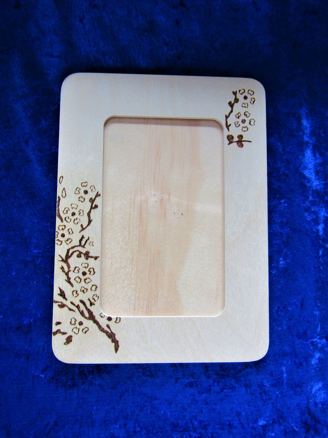 Pyrography Cherry Blossom Picture Frame - Etsy