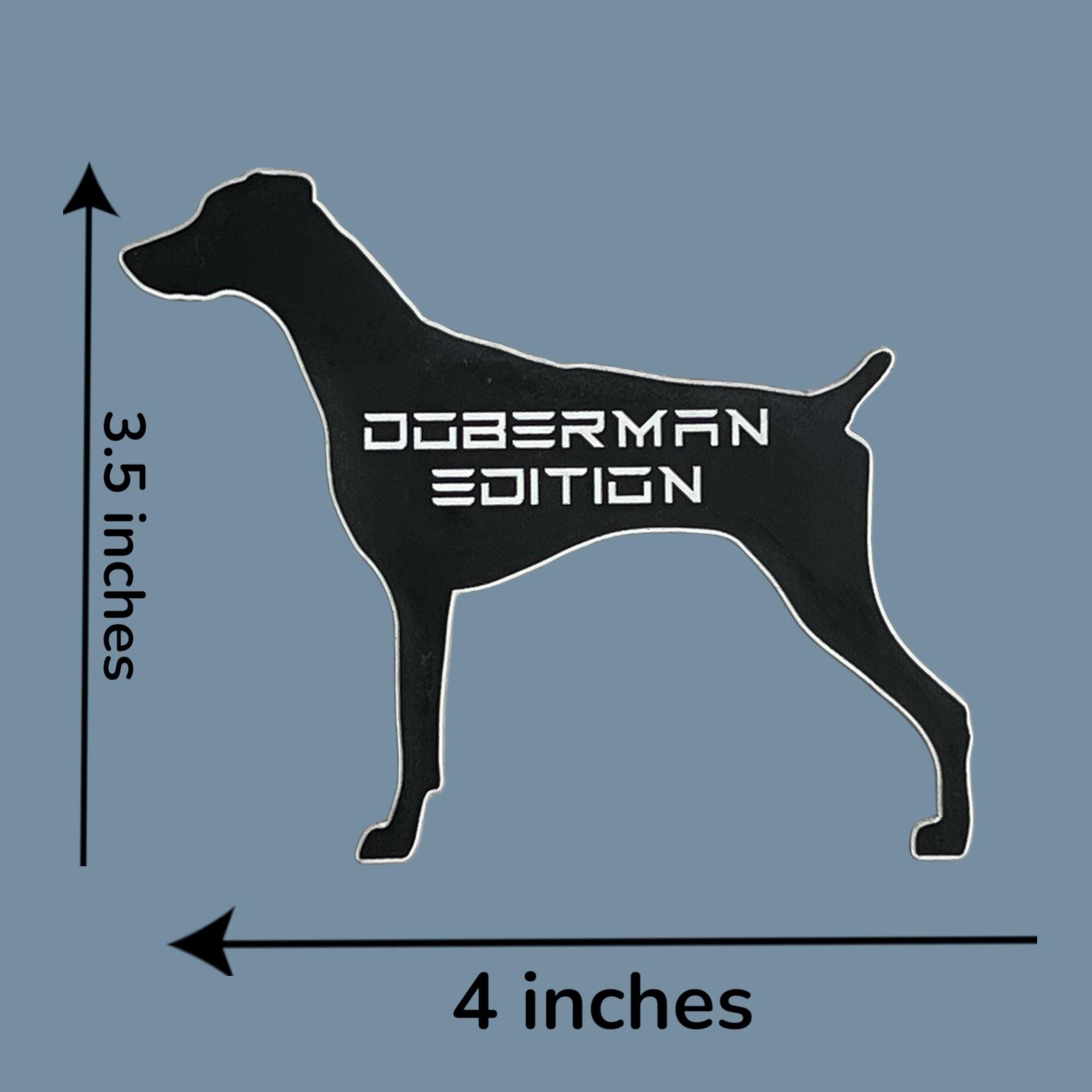 Doberman Car Decal: Black Acrylic Dog Emblem - Floppy or Cropped