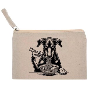 Doberman Spaghetti Zipper Pouch: Minimalist Dog Mom Gift