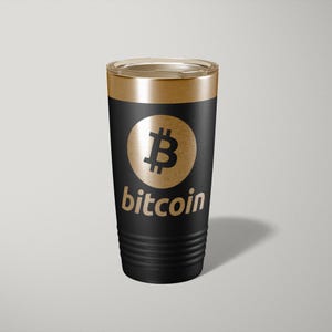 Personalized Bitcoin Tumbler - Crypto Gift - Personalized Stainless Steel Cup - BTC Travel Mug - Bitcoin - BTC - Cryptocurrency - Copper