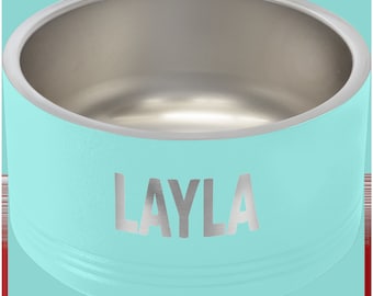 Tazón Mascotas Acero Inoxidable Personalizado, Nombre Grabado Láser, Base Antideslizante, Varios Colores