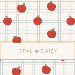 Red apple picnic on Paper - DIGITAL REPEATING PATTERN