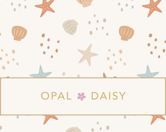 Seashells Neutral on lace - DIGITAL REPEATING PATTERN