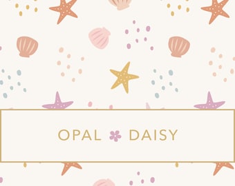 Seashells on lace - DIGITAL REPEATING PATTERN