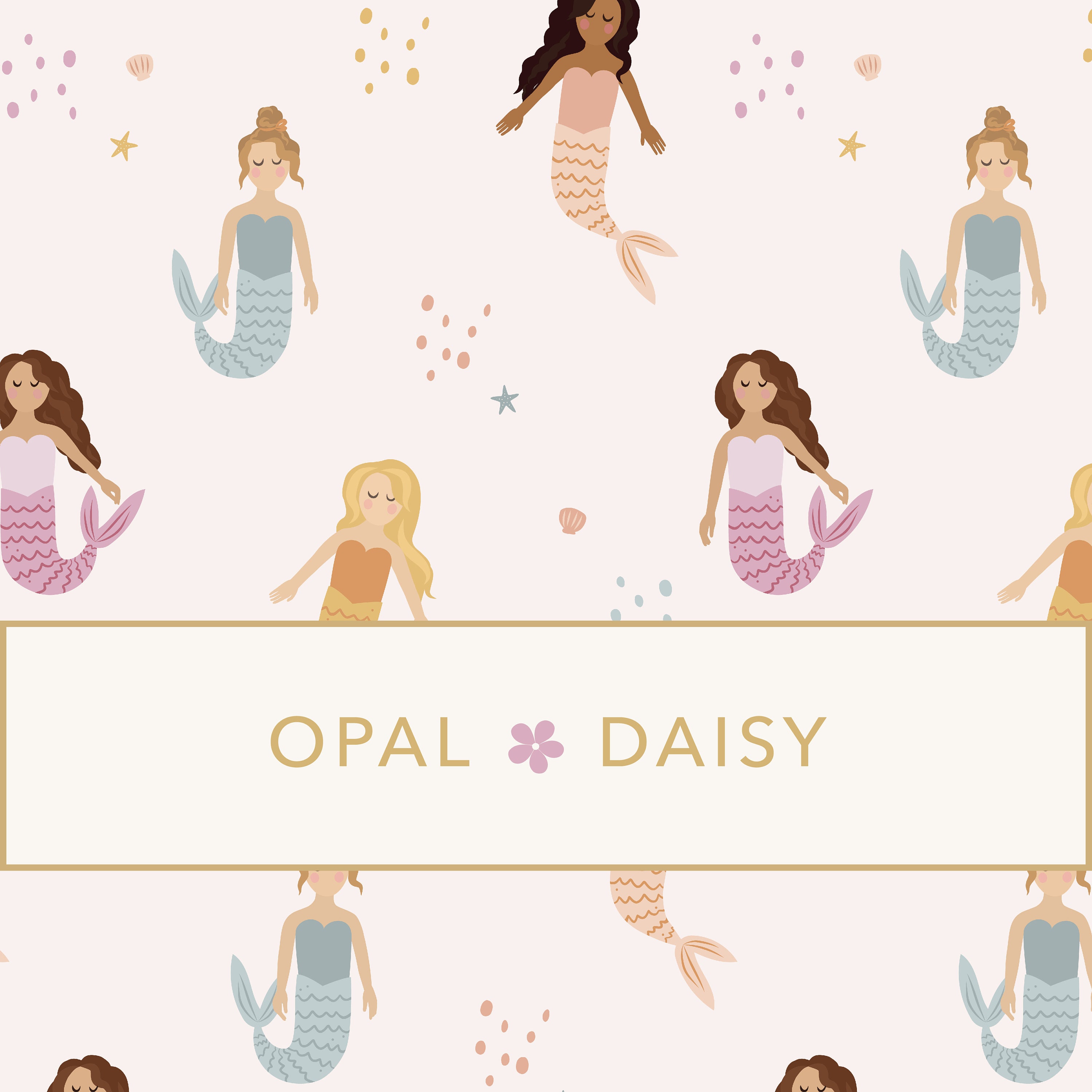 Mermaids on Pearl - DIGITAL REPEATING PATTERN