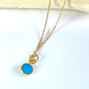 Gold Vermeil Turquoise Gemstone Pendant, Turquoise Necklace, Gold Necklace, Gemstone Necklace, Faceted Gemstone, UK Seller