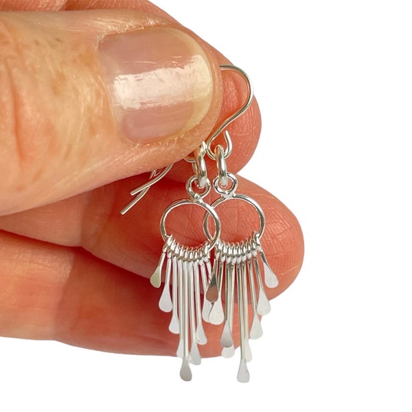 Sterling Silver Tassel Earrings, Sterling Silver Dangly Earrings, Silver Drop Earrings, Silver Earrings, Earrings for her, UK Seller