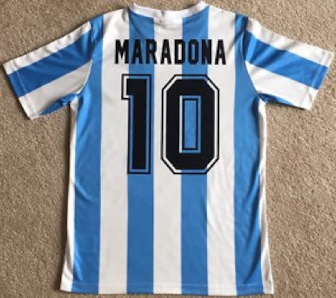 Argentina Mexico 1986 10 Maradona Retro Vintage Soccer Jersey Etsy