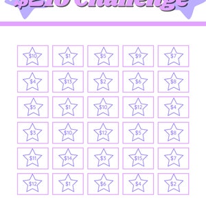 Star Savings Challenge Printable, Cash Envelope Budget Tracker, Money Challenge Tool, Savings Tracker Organizer