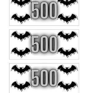 Batty Placeholder V2 för sparutmaningar, kontantfyllning, budgeteringskul, spara fladdermöss, Halloween-pengar