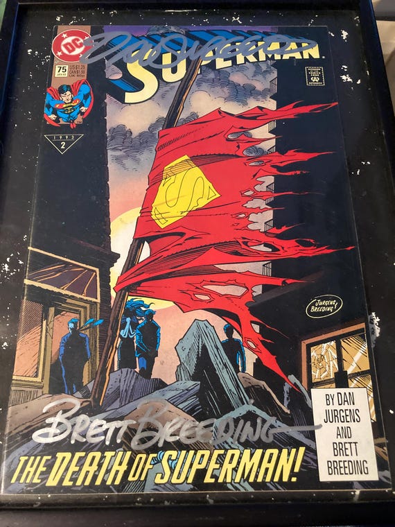 Framed and Signed Death of Superman Comic - Death of Superman