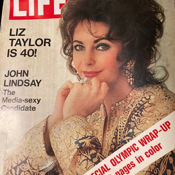 Vintage Life Magazine - Liz Taylor Life Magazine - 1972 Life Magazine Liz Taylor is 40!