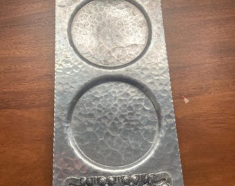 Vintage Hammered Aluminum Serveware - Vintage Aluminum Tray