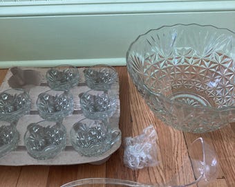 2402 Anchor Hocking Arlington Punch Bowl 18 Pc Vintage Set - Etsy