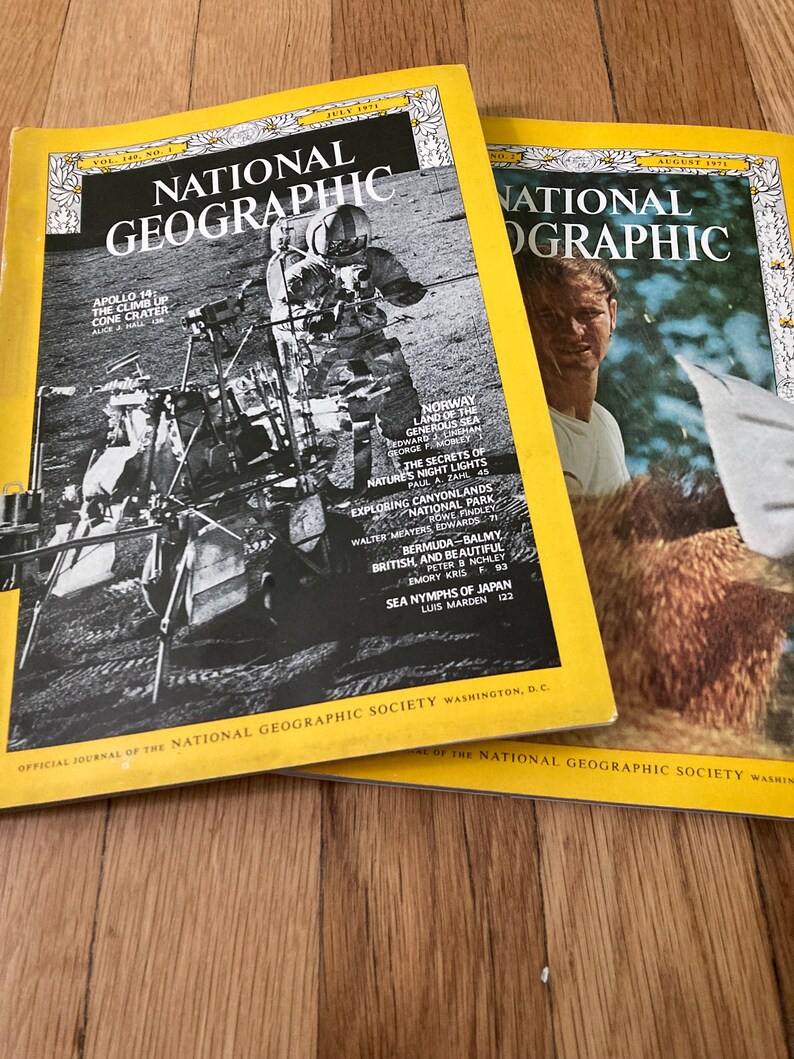Vintage National Geographic Magazines A Year of National Geographics