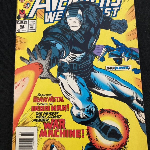 Avengers West Coast #94 - Vintage Marvel Comic Avengers 1993 - First Appearance War Machine