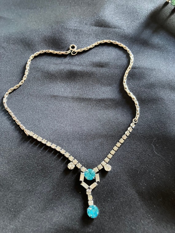 Vintage Jewelry Set - Vintage Rhinestone Necklace… - image 2