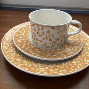 Mikasa Ardsley Yellow Cup and Saucer and Plate