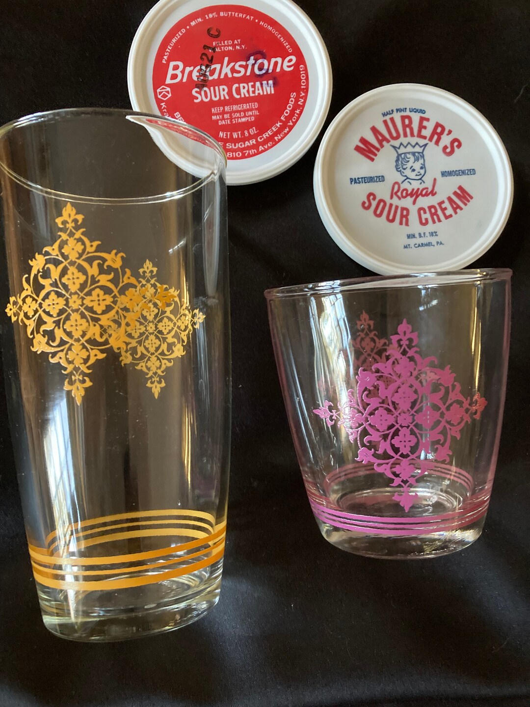 Vintage Sour Cream Glasses Sour Cream Glasses With Lids Etsy