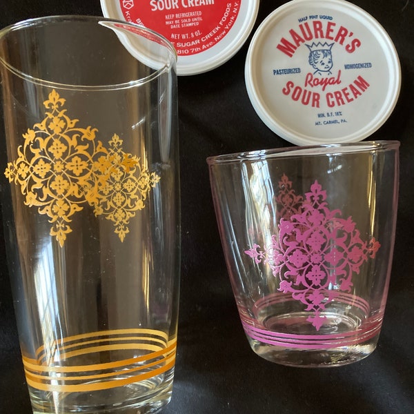 Sour Cream Glasses Etsy